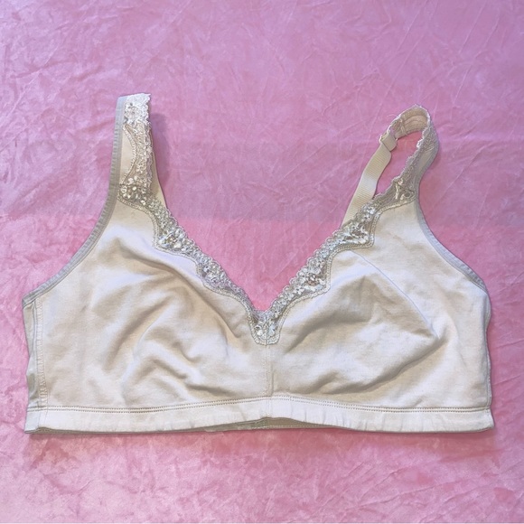 Cozy 46DDD Wireless Supportive Bralette Cream Nude Lounge Sports Bra Good Used C - Picture 4 of 9